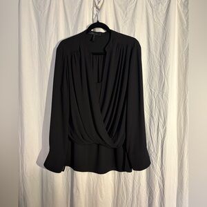 BCBGMaxAzria Black Draped Blouse